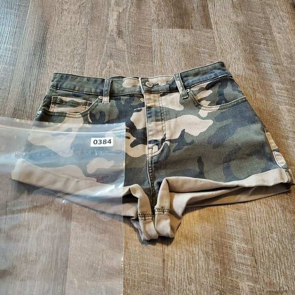 Eunina Juniors size Medium (SZ 14 by Measurement) Camo Green Kara Super High Ris - Picture 8 of 8